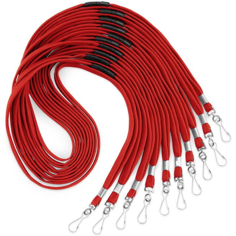 MIFFLIN-USA Flat Breakaway Safety Lanyard for ID Badges (Red, 36 Inch, 100 Pack), Soft Woven Neck Line - Image 1